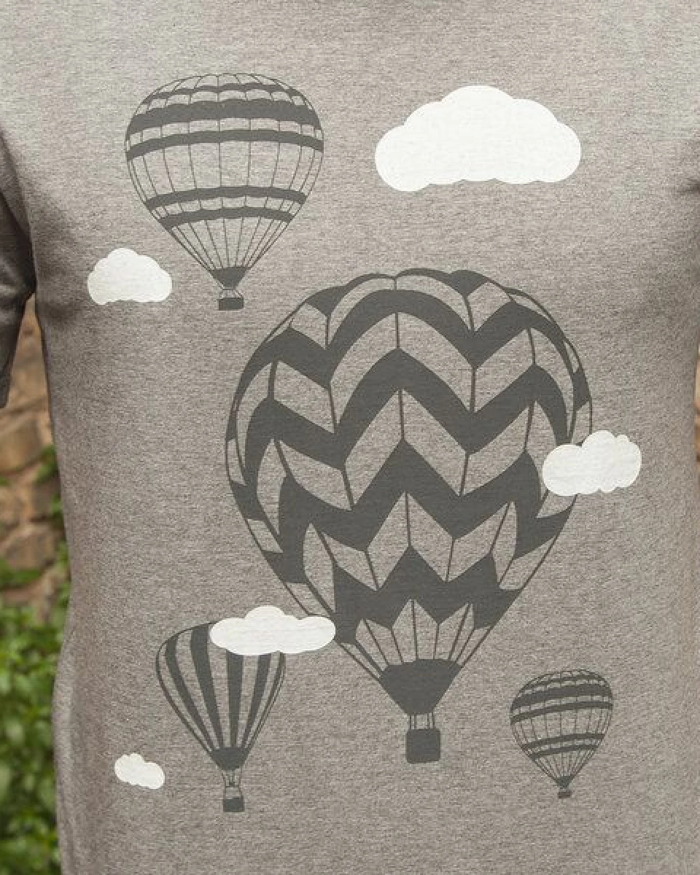päfjes Heißluftballons & Wolken - Fair Wear Männer T-Shirt - Heather Grey – Ansicht 2