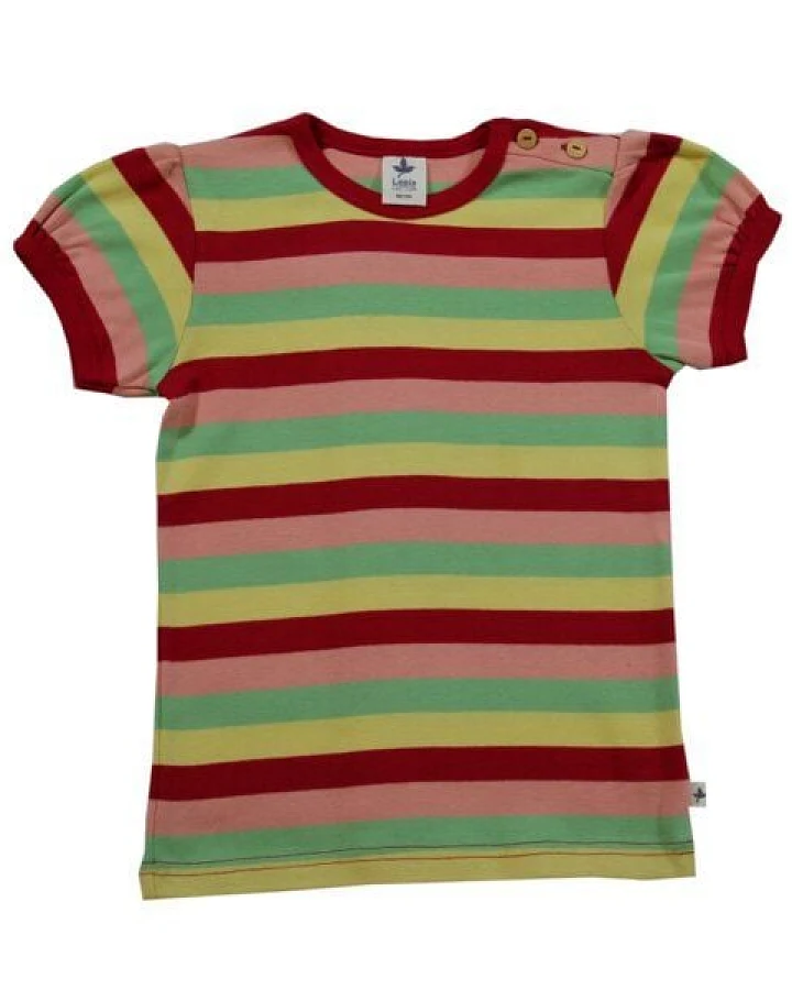 Leela Cotton Kurzarmshirt Ringelshirt Bio-Baumwolle T-shirt Gestreift Pergamon