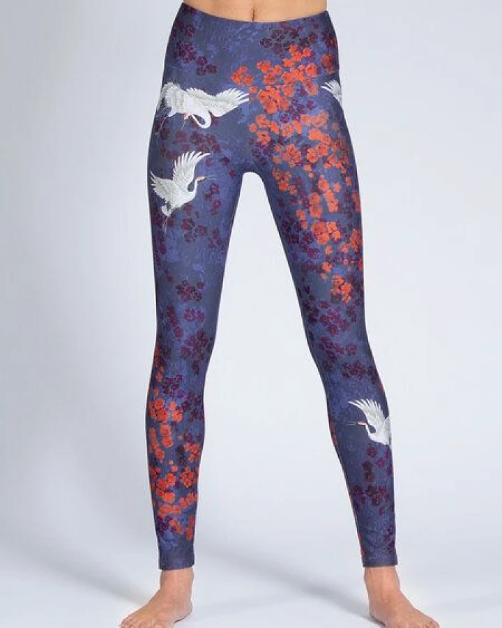 Magadi Yoga Leggings HAPPY BIRDS aus Komfort-Stretch mit Tasche