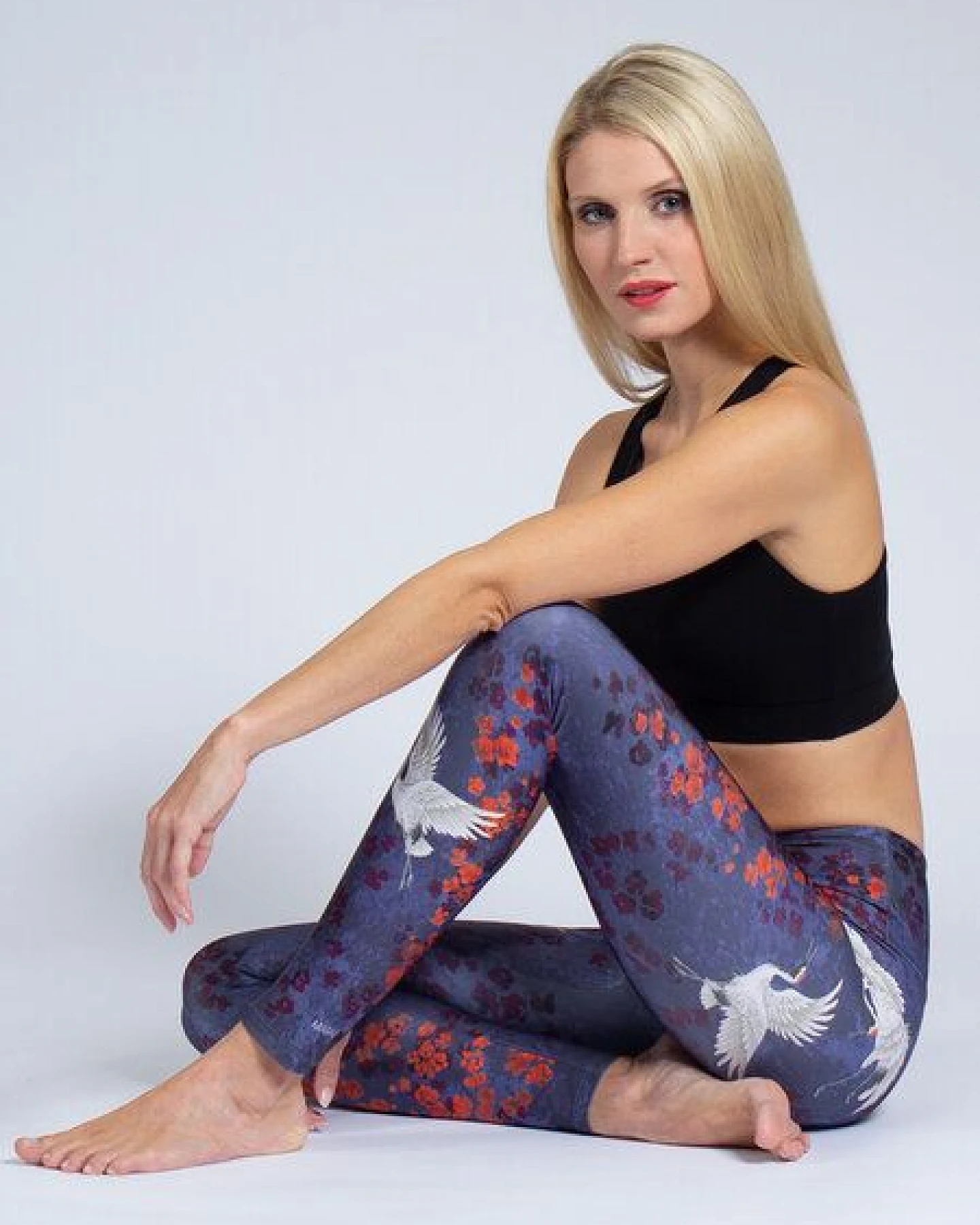 Magadi Yoga Leggings HAPPY BIRDS aus Komfort-Stretch mit Tasche – Ansicht 2