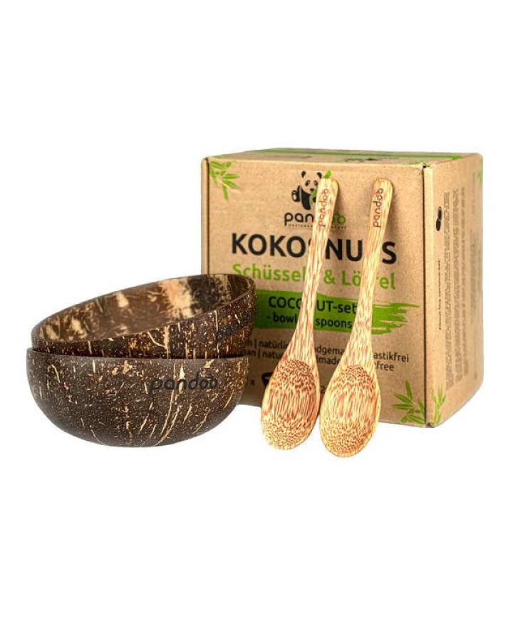pandoo Kokosnuss Schalen 2er Set - 100% Naturprodukt