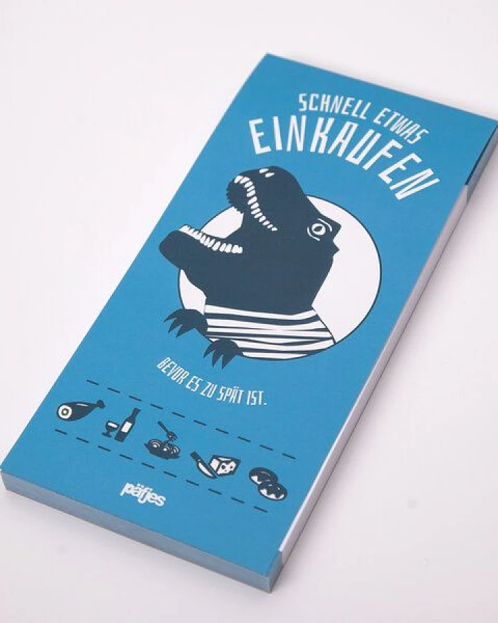 päfjes Schnell etwas Einkaufen - Notizblock mit Dino T-Rex - 100 Seiten