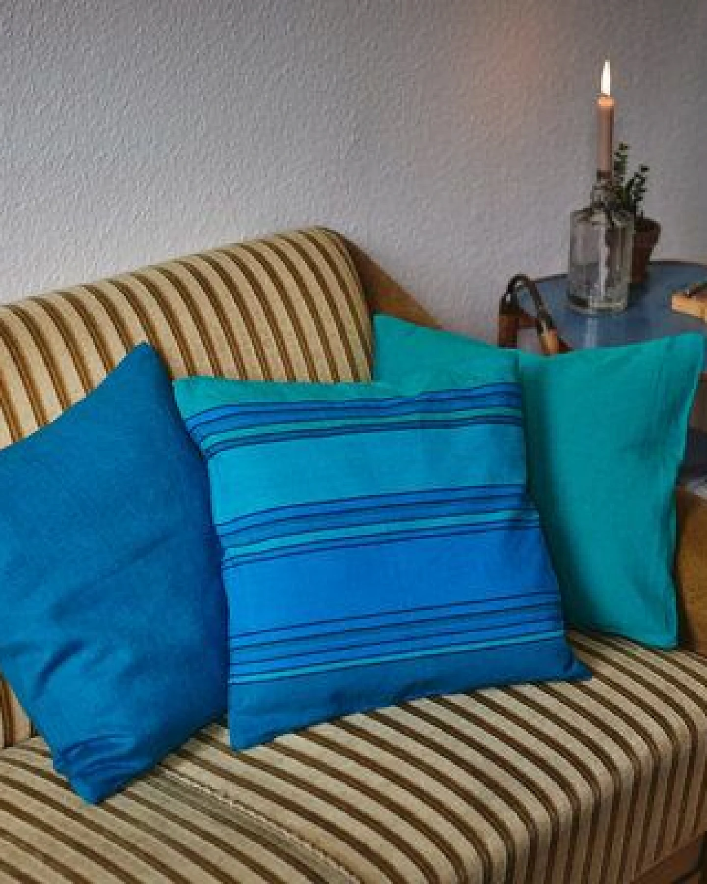 HängemattenGlück Sofakissen 40x40cm Latex & Kapok - Blautöne – Ansicht 4
