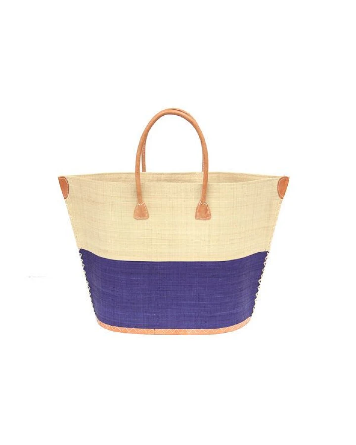 frosch und rabe Strandtasche BATO GROSS Bicolor mit Leder Griffen (Maße: 62/42 x 40 x 22 cm)