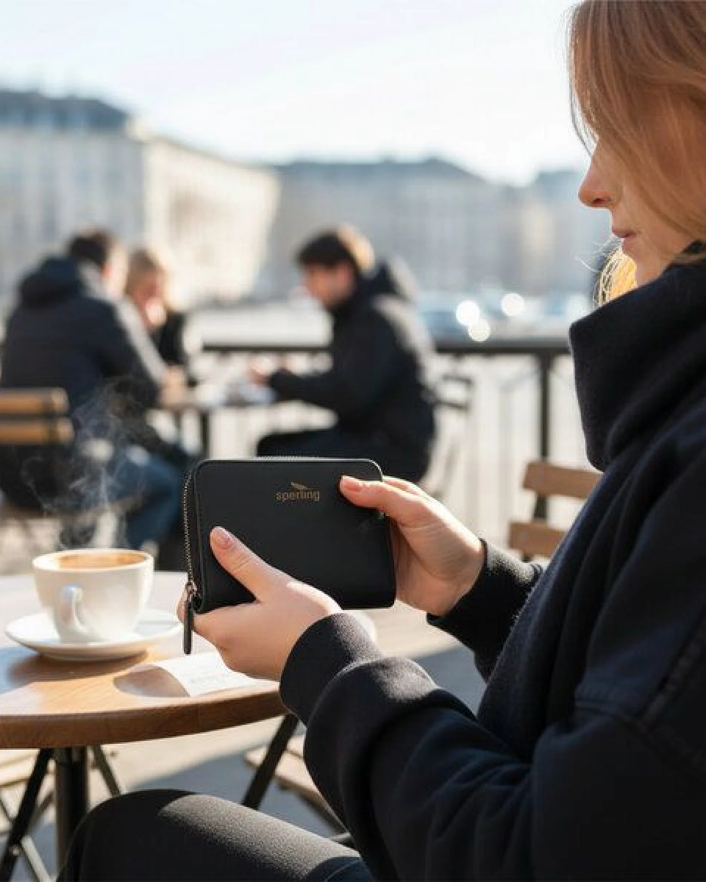 Sperling "Generous" veganes Portemonnaie / Geldbörse aus Kork & recyceltem Ecobend mit Reißverschluss – Ansicht 2
