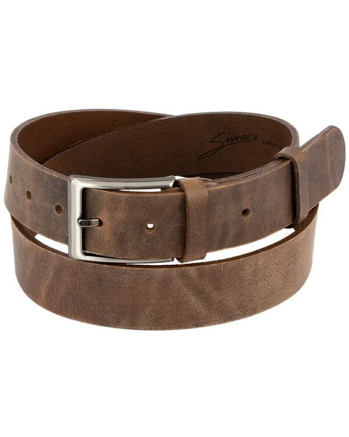 Simaru Herren Ledergürtel Orleans Used-Look, Premium Leder pflanzlich gegerbt