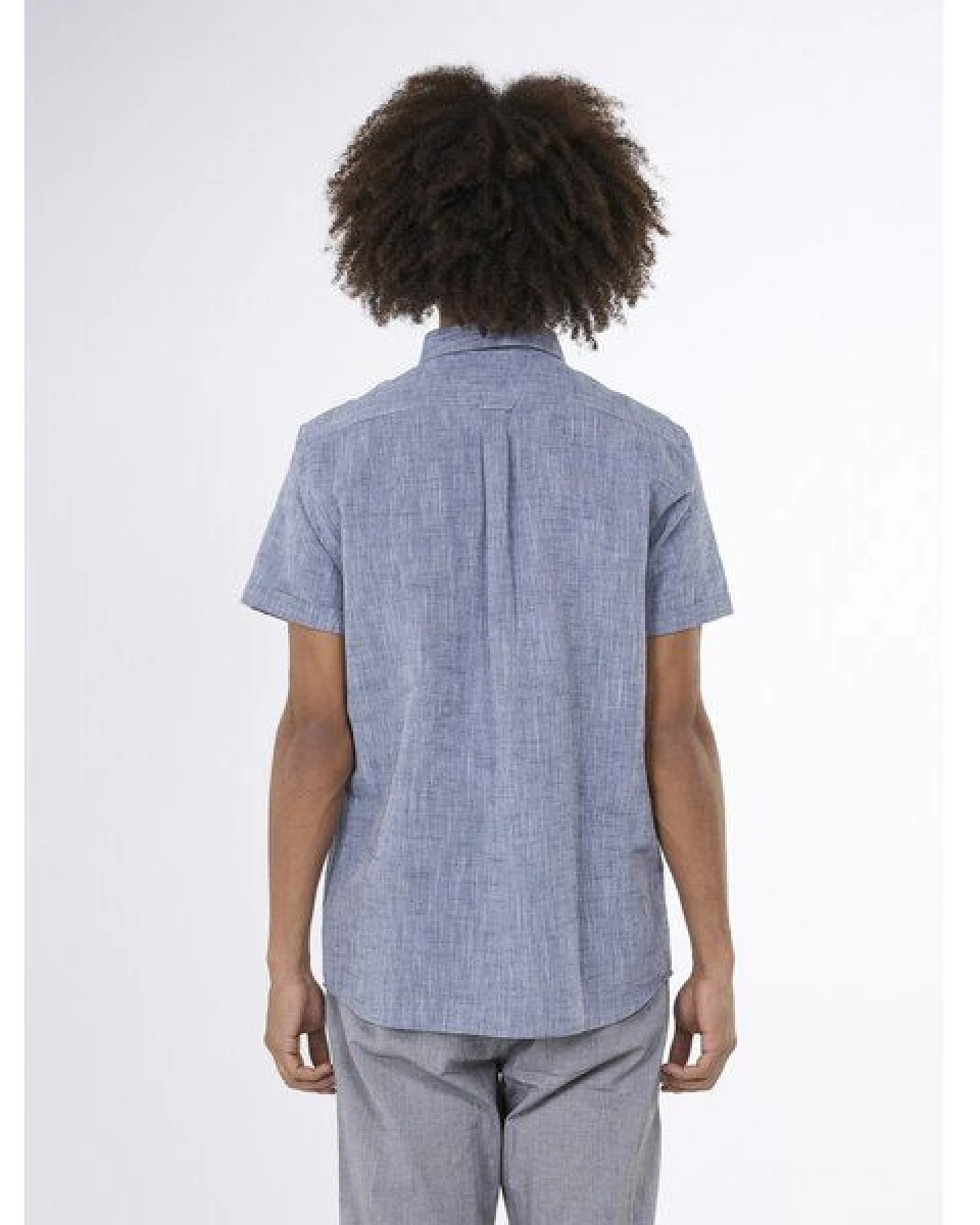 KnowledgeCotton Apparel Larch Shortsleeve Linen Shirt GOTS – Ansicht 2
