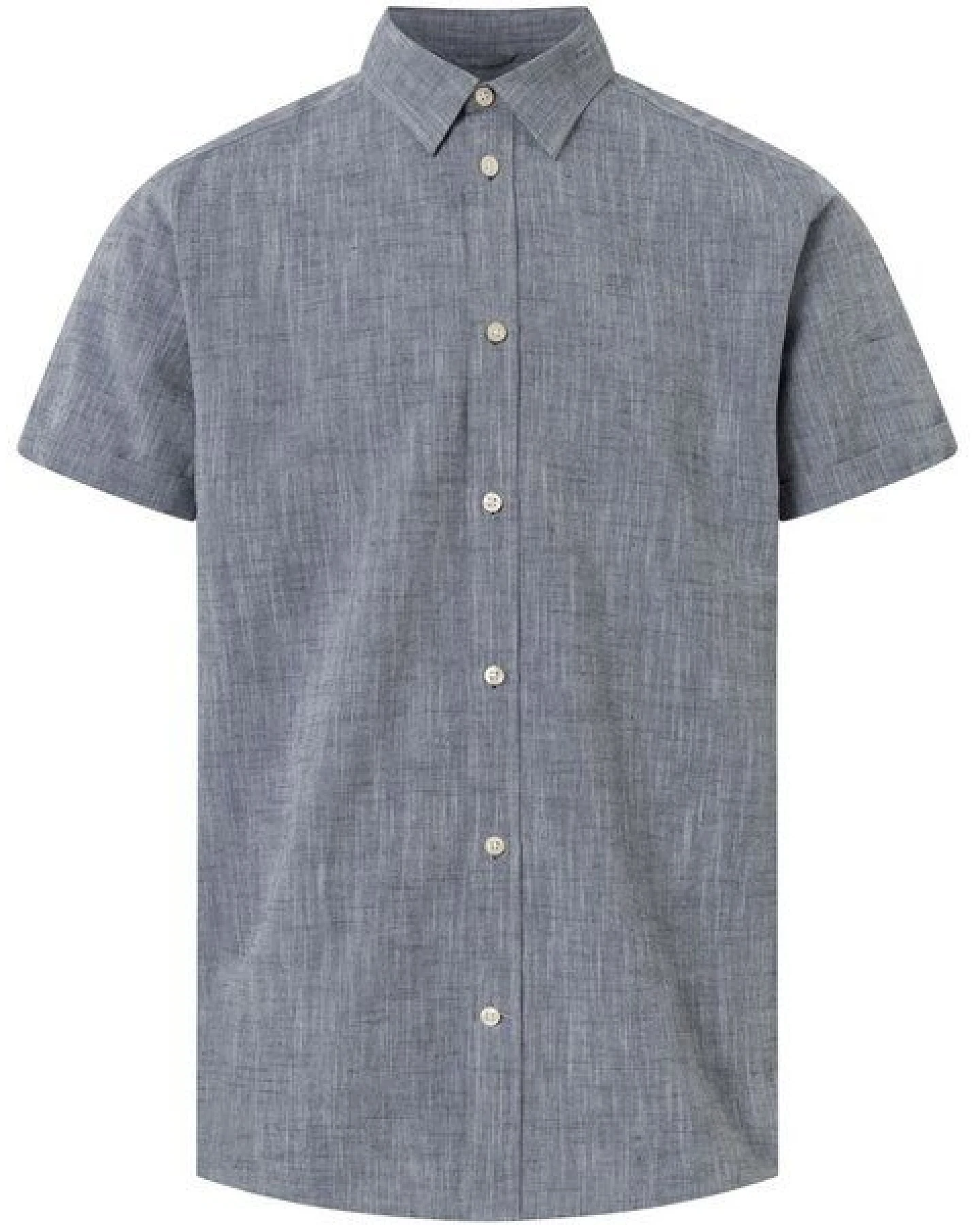 KnowledgeCotton Apparel Larch Shortsleeve Linen Shirt GOTS – Ansicht 4