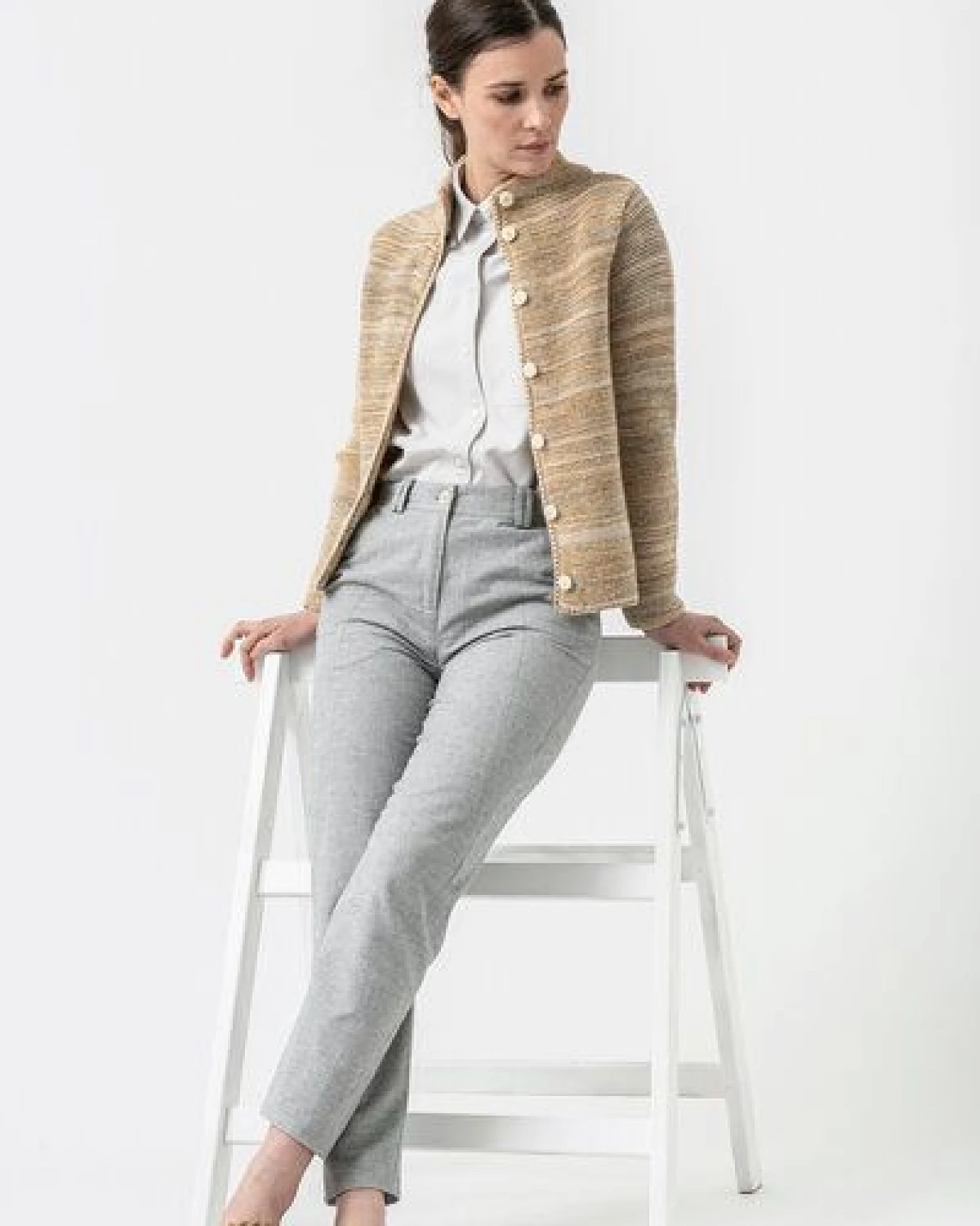 Grenz/gang Damen Strickjacke ELLY aus Schurwolle (kbT) - mouliné – Ansicht 2