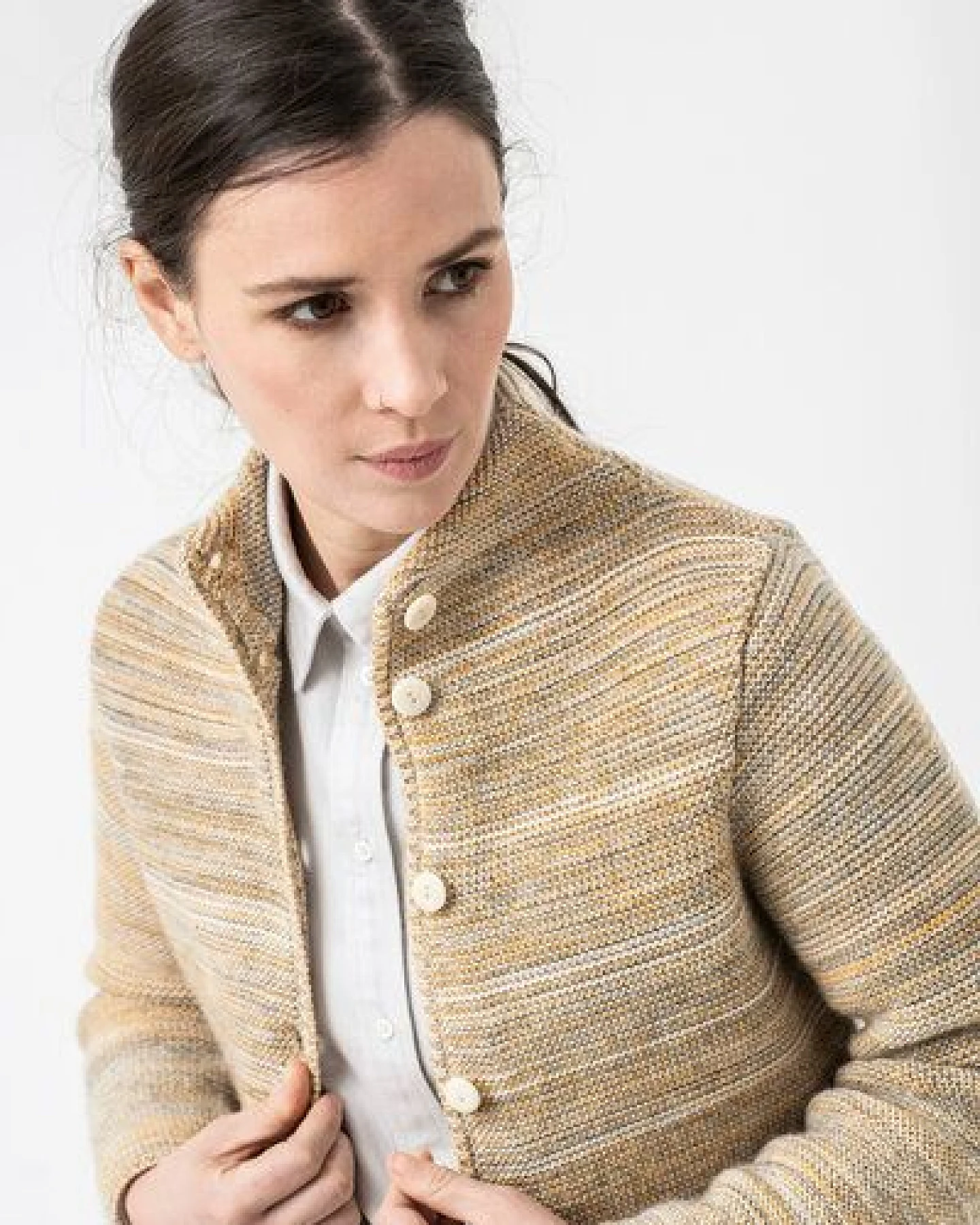 Grenz/gang Damen Strickjacke ELLY aus Schurwolle (kbT) - mouliné – Ansicht 3