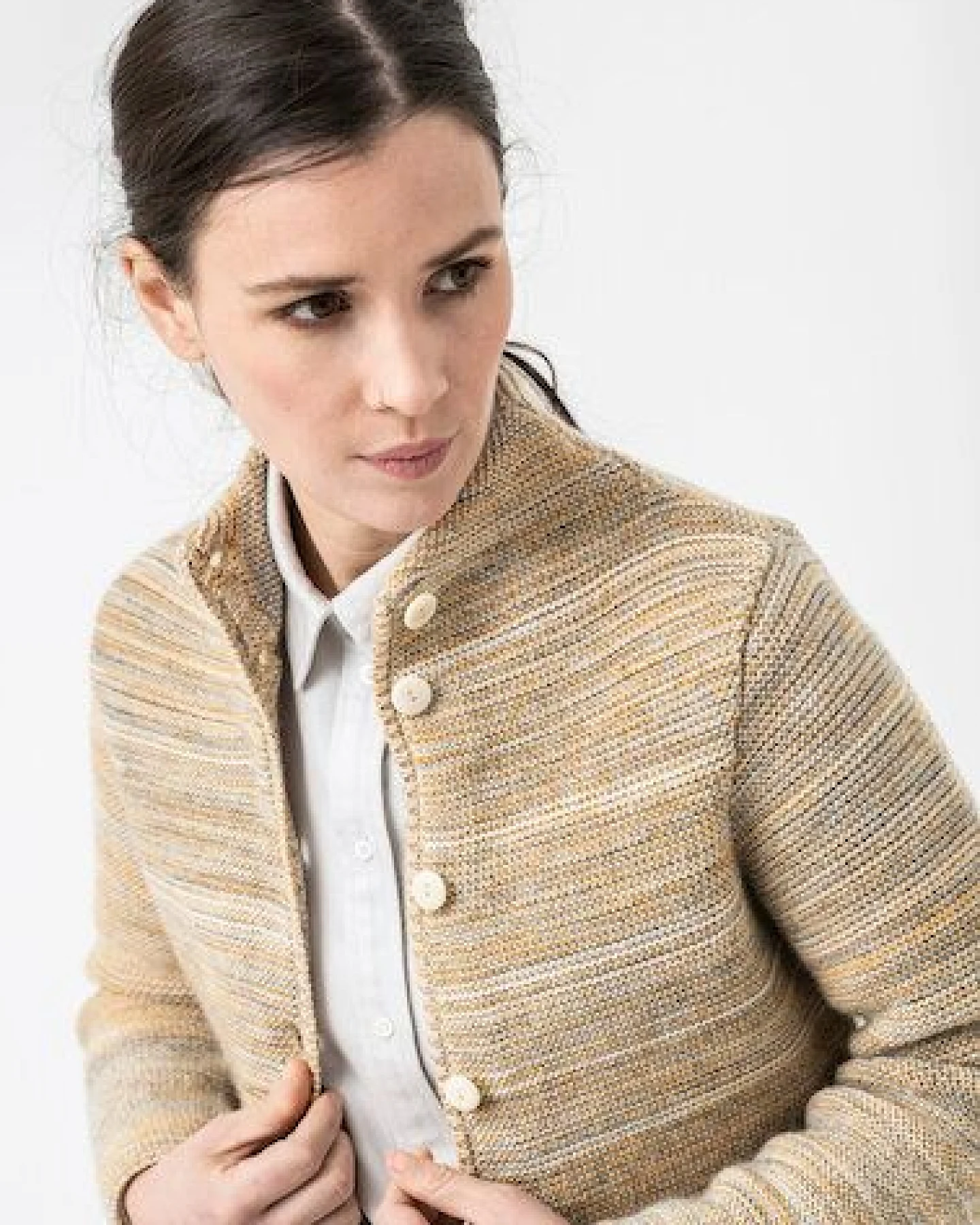 Grenz/gang Damen Strickjacke ELLY aus Schurwolle (kbT) - mouliné – Ansicht 3