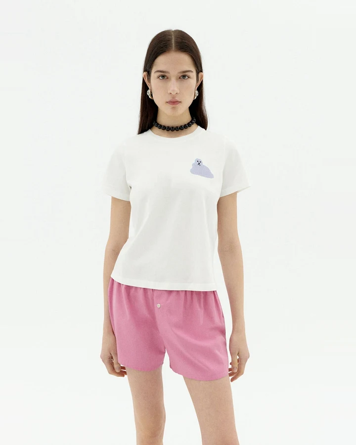 Thinking MU Damen vegan T-Shirt Bluedog Ida Weiß