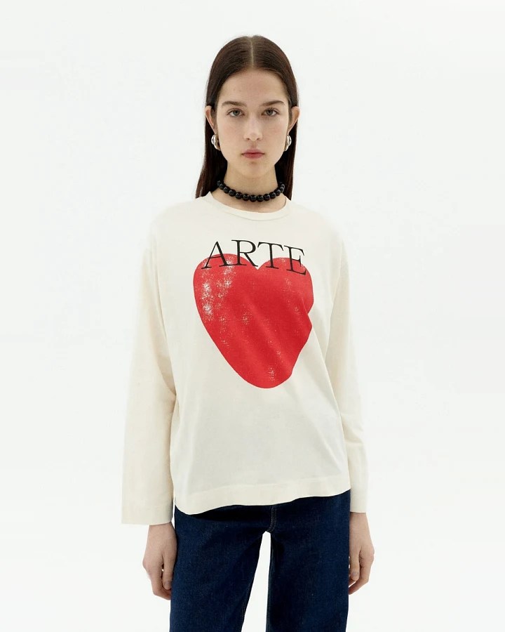 Thinking MU Damen vegan T-Shirt Art Love Emily Weiß