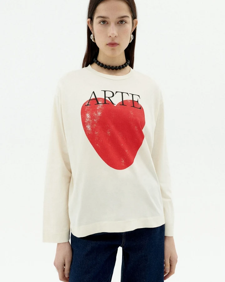 Thinking MU Damen vegan T-Shirt Art Love Emily Weiß