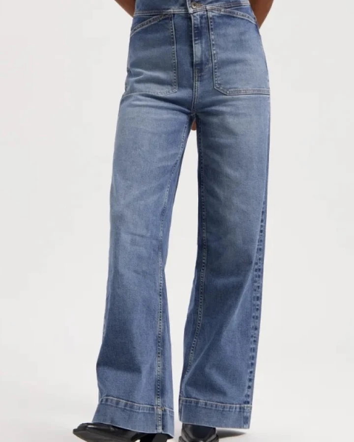 Kuyichi Damen vegan Jeans Farrah Worker Medium Aged Blue