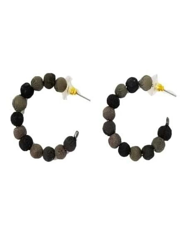 Worldfinds Kantha Ohrringe Noir Mini Hoops