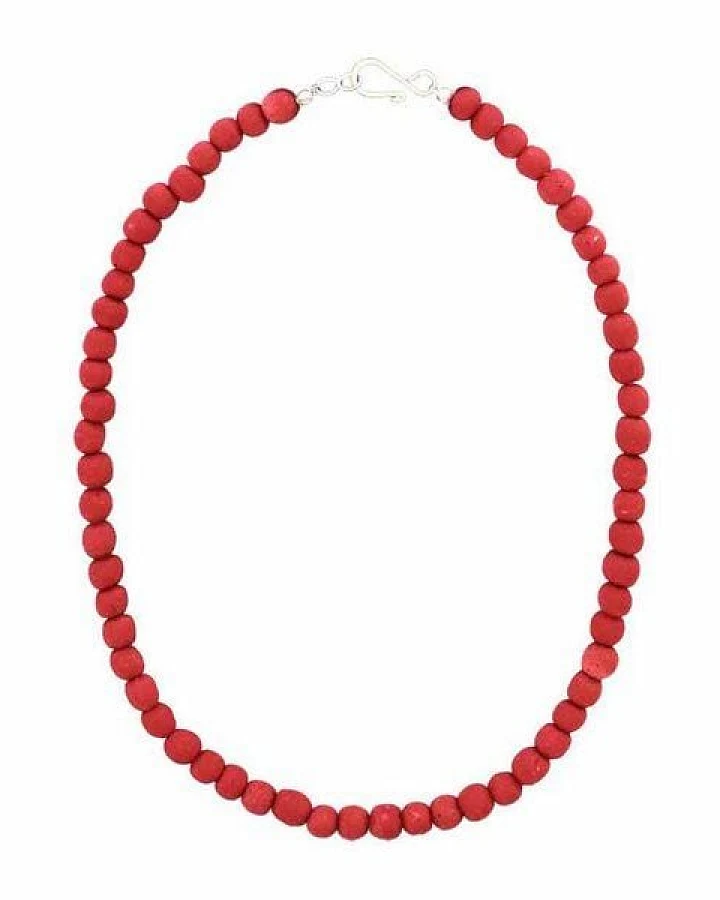 Global Mamas Halskette mit Perlen aus Recycling Glas, 46 cm