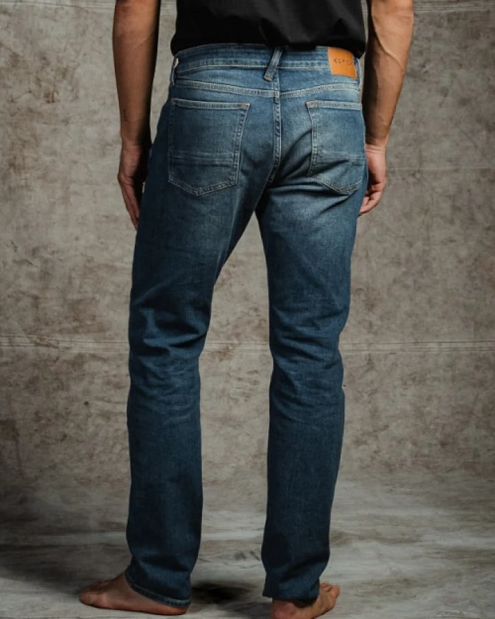 Kuyichi Herren vegan Jeans Jim Regular Slim Aged Indigo