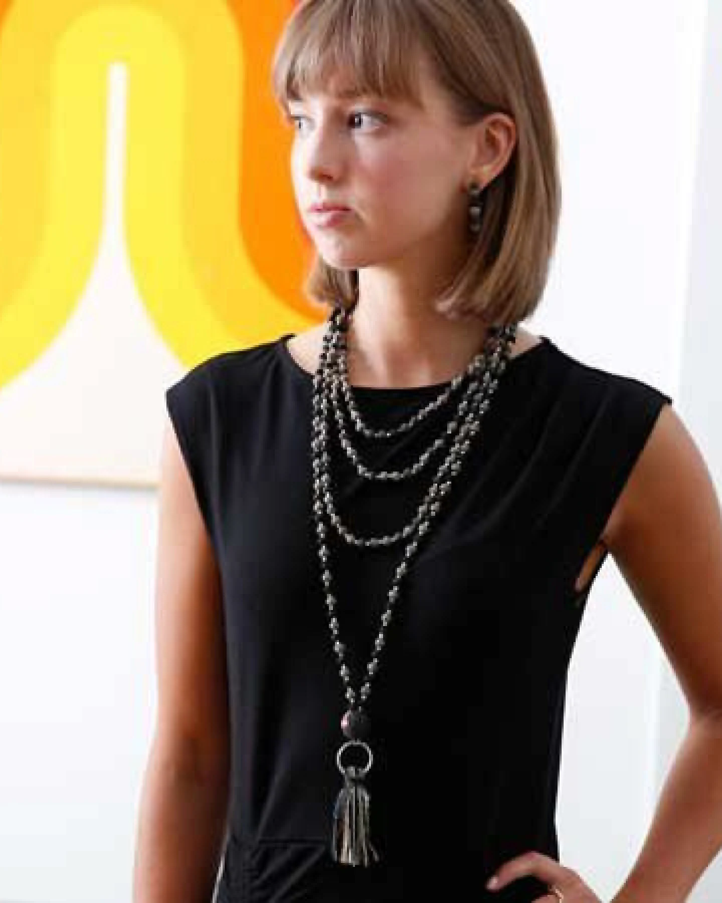 Worldfinds Kantha Noir long Necklace – Ansicht 2