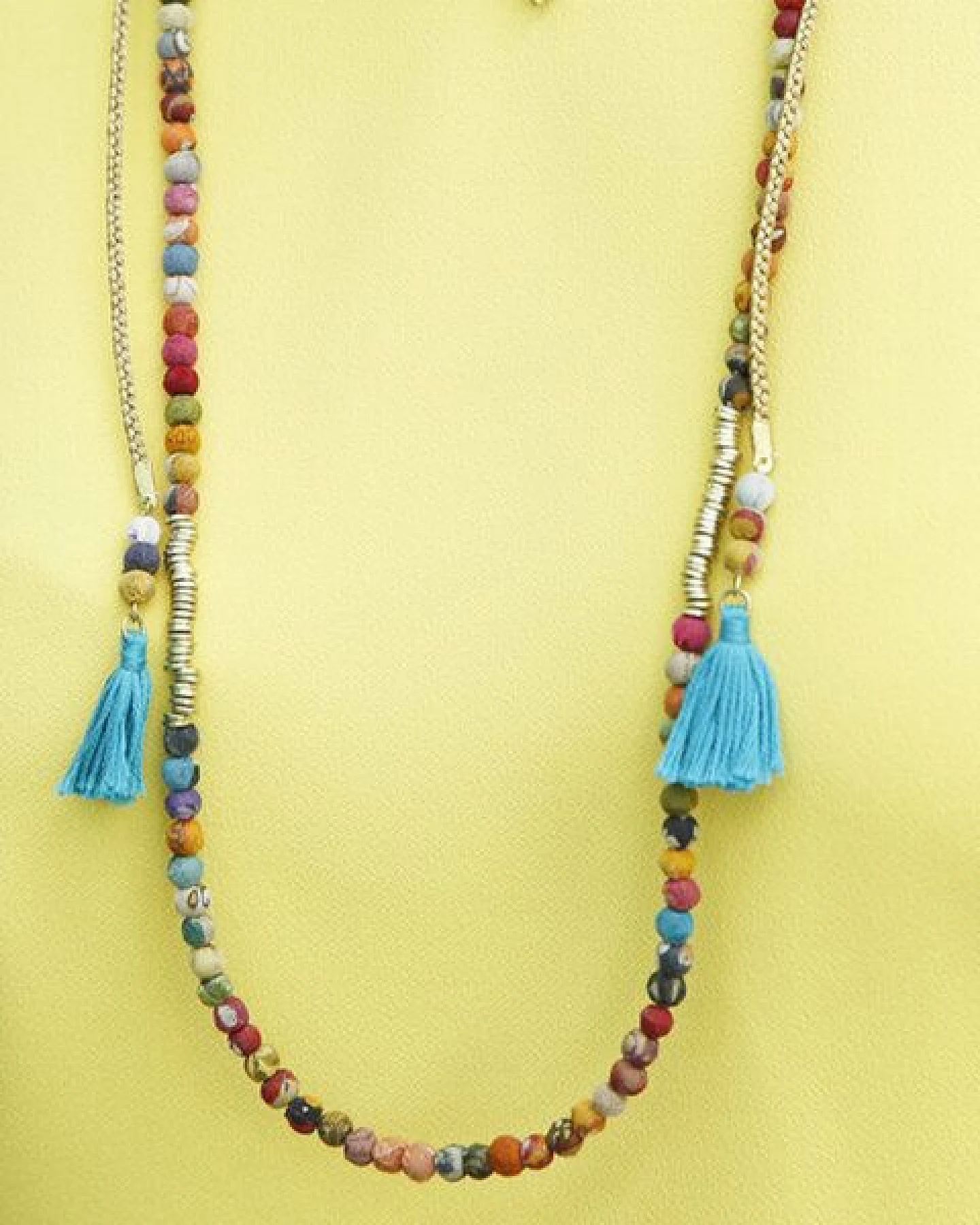 Worldfinds Kantha Tassel Wrap Necklace – Ansicht 2