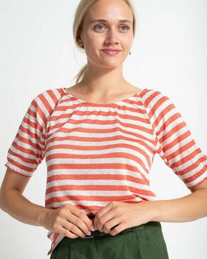 Alma & Lovis Ringel-Blusenshirt aus Leinen
