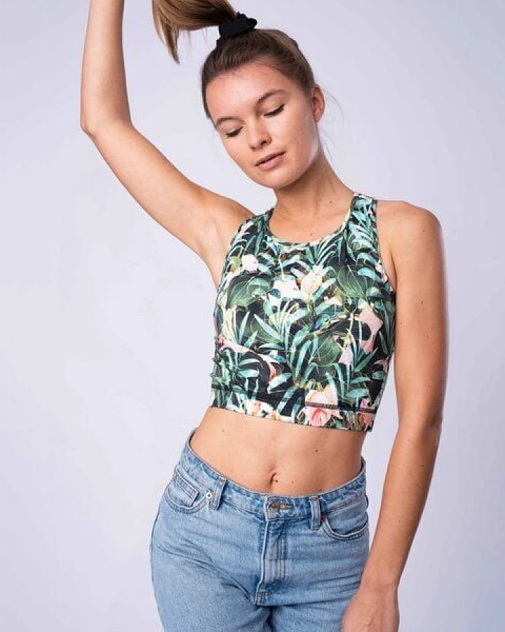 Flying Love Birds "Green Jungle" - Crop Top