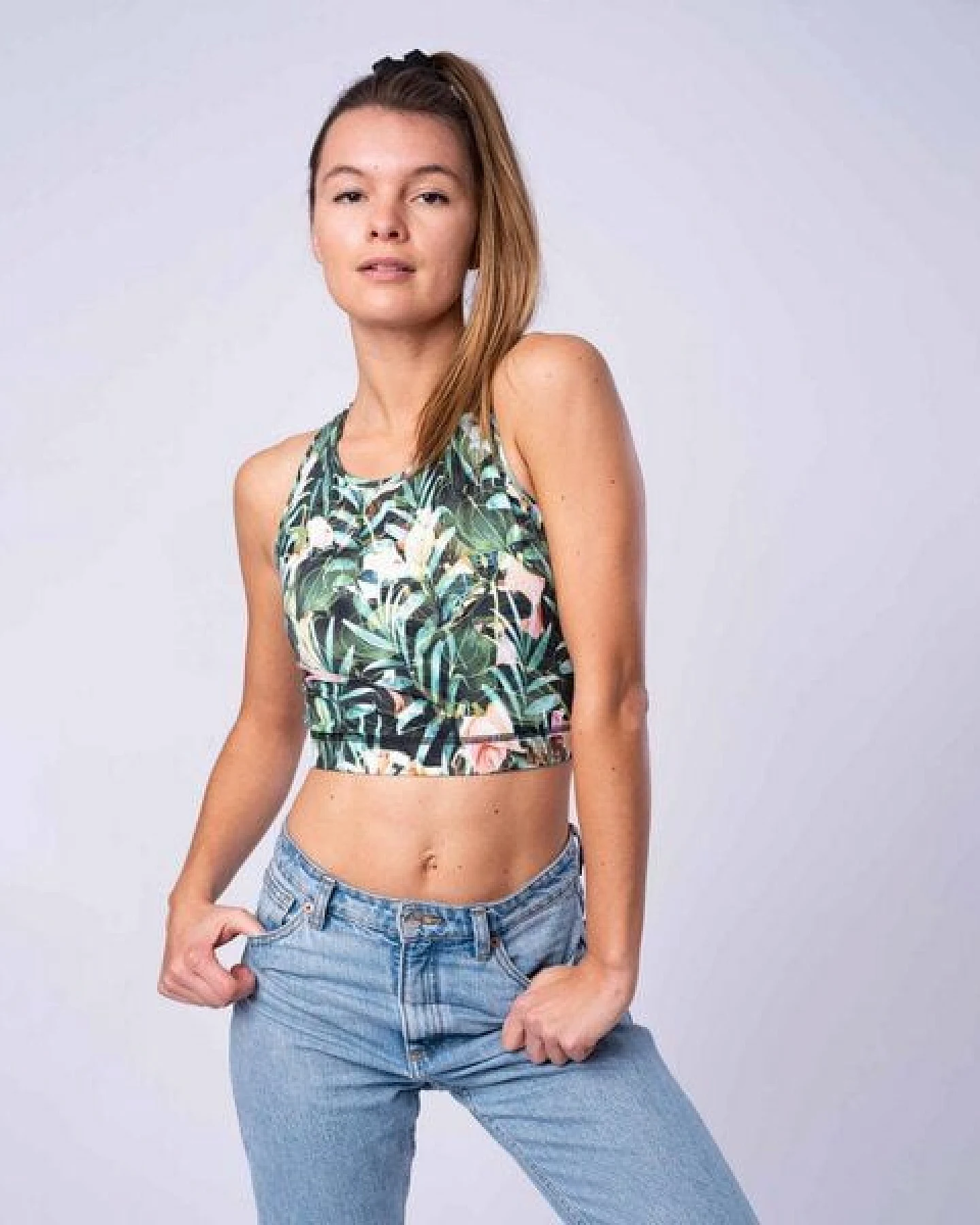 Flying Love Birds "Green Jungle" - Crop Top – Ansicht 3