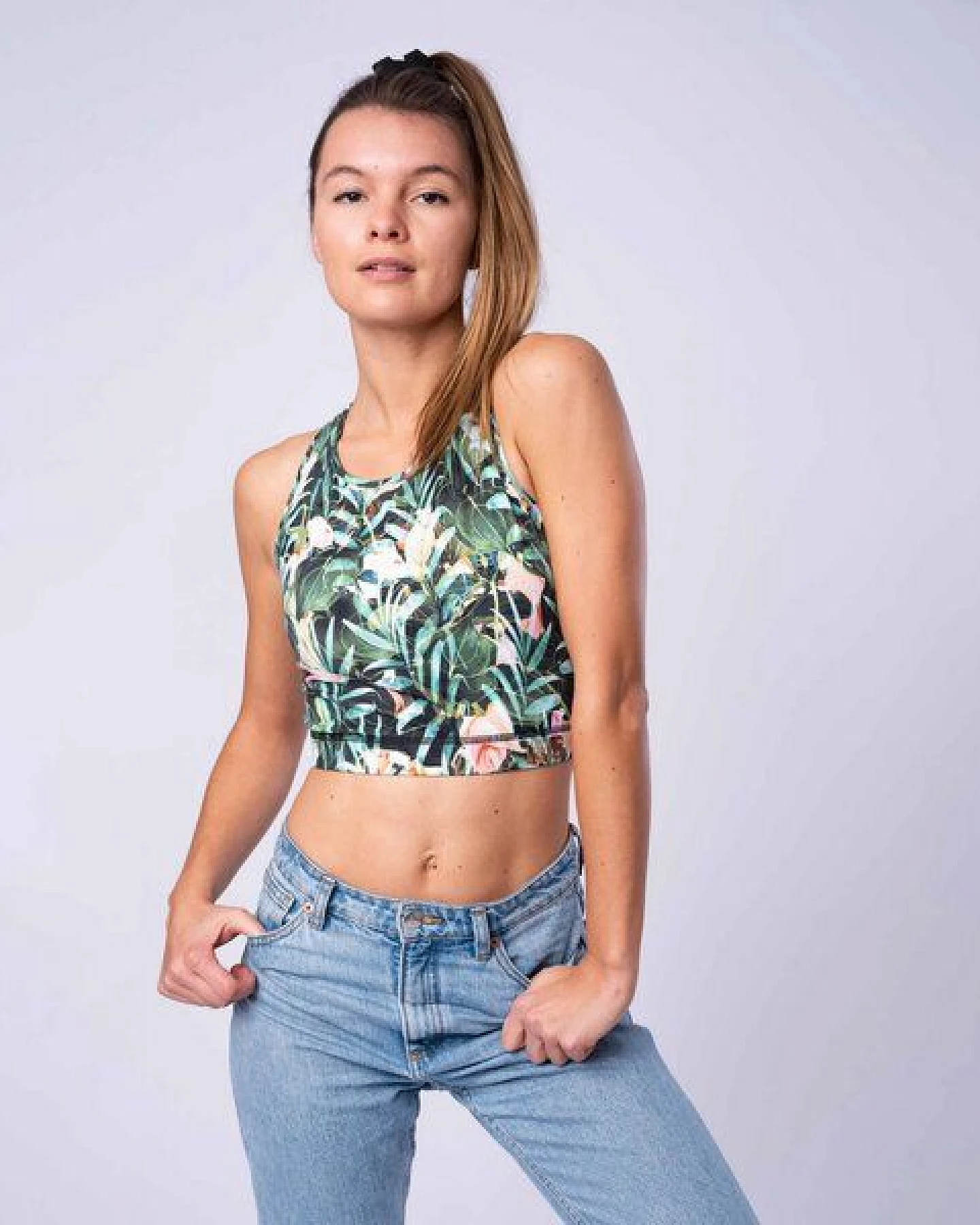 Flying Love Birds "Green Jungle" - Crop Top – Ansicht 3