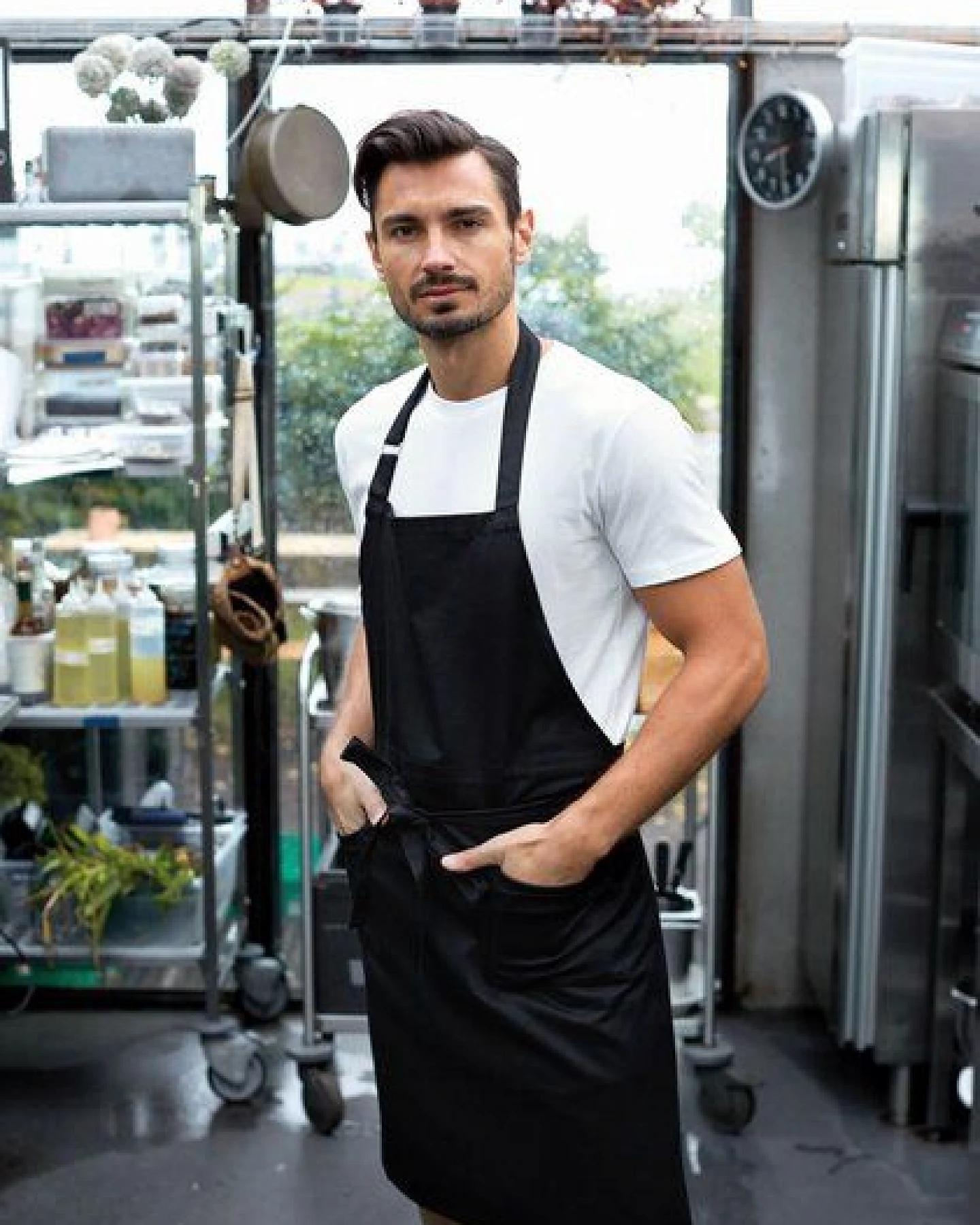 Neutral® Damen / Herren Cafe Bistro Latzschürze Kellnerschürze – Ansicht 2