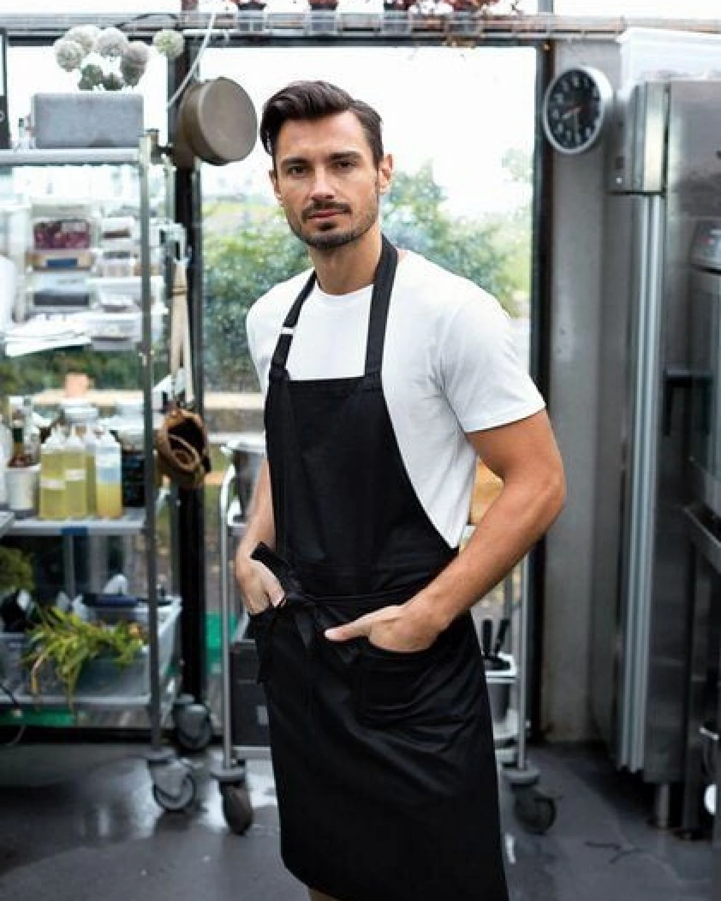 Neutral® Damen / Herren Cafe Bistro Latzschürze Kellnerschürze – Ansicht 2