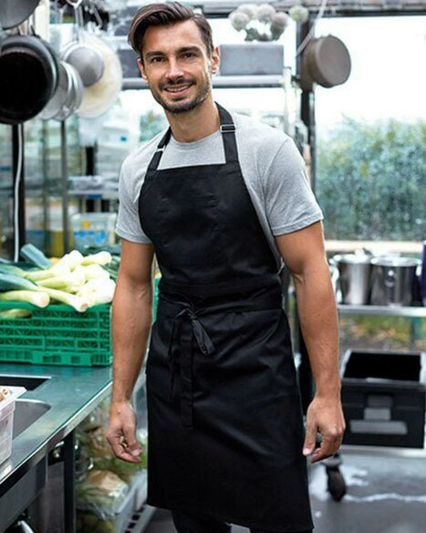 Neutral® Damen / Herren Cafe Bistro Latzschürze Küchenschürze – Ansicht 2