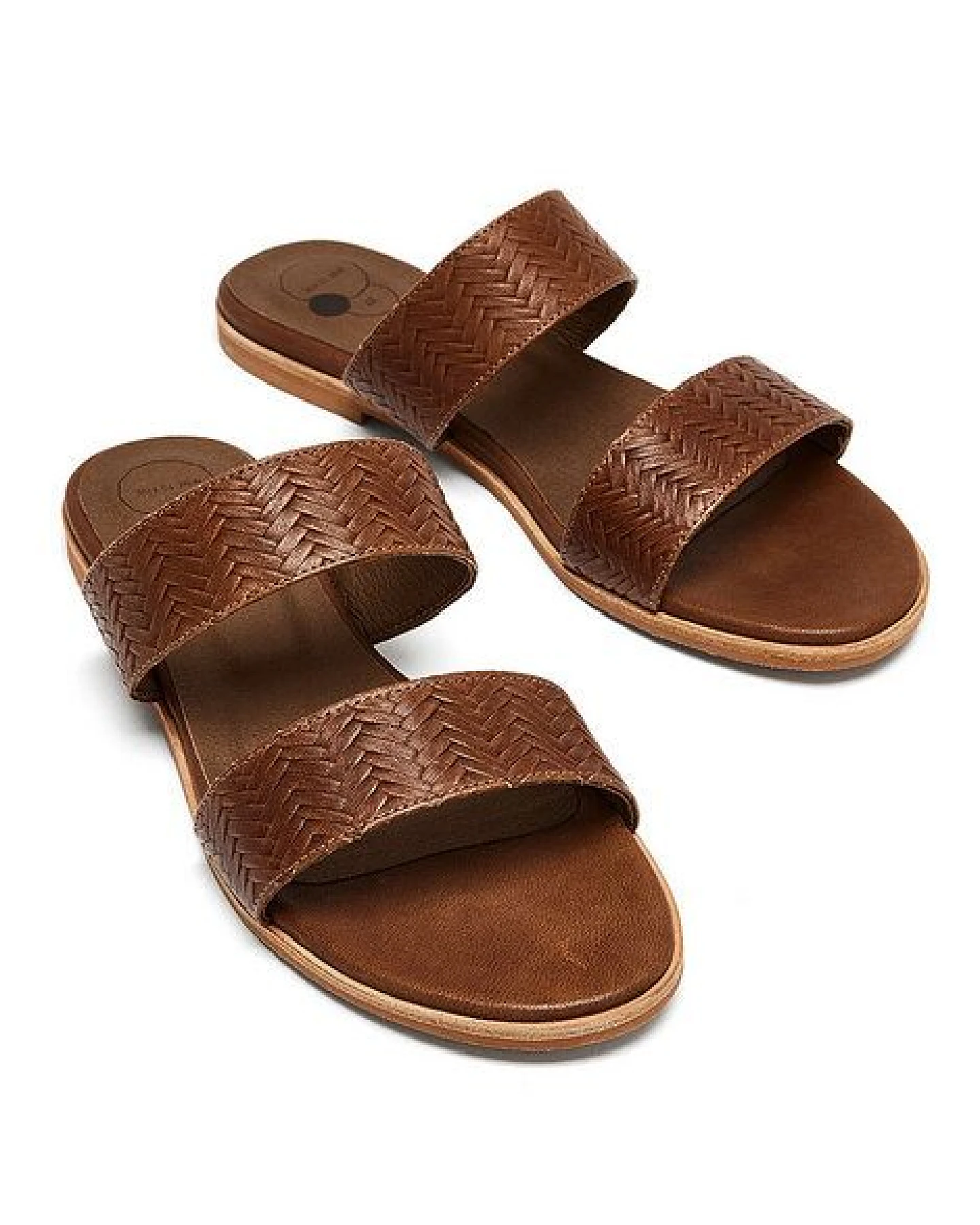 NINE TO FIVE Strappy Slide #adria woven tabak – Ansicht 2