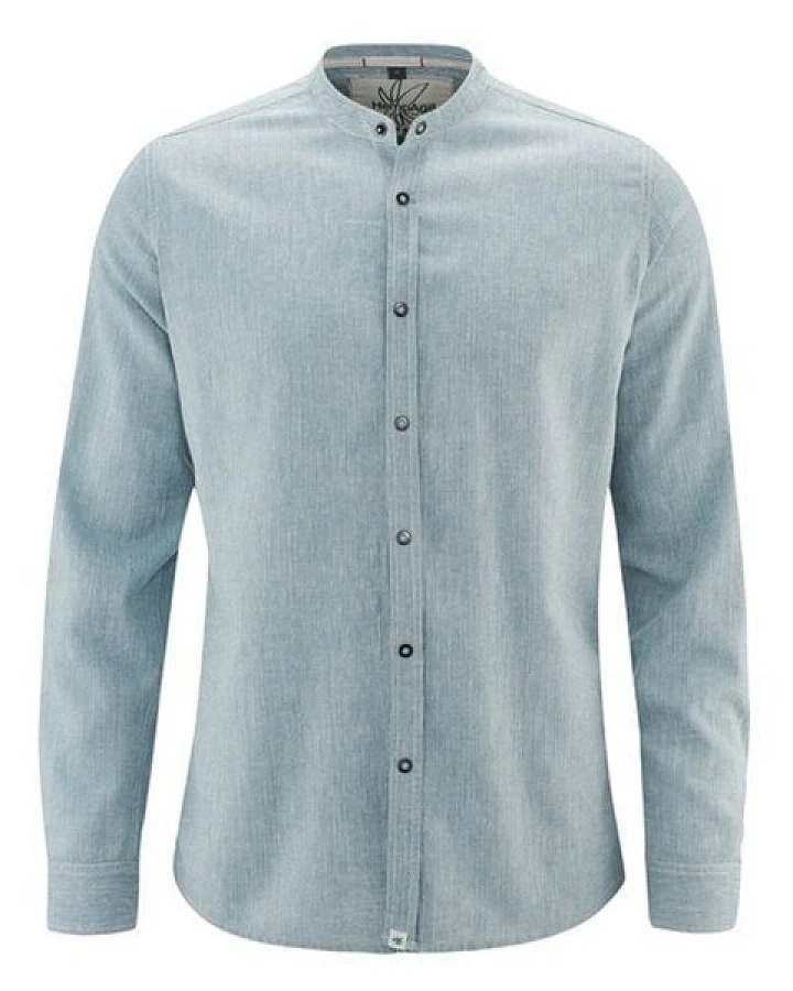 HempAge Herren Langarm Hemd Hanf/Bio-Baumwolle