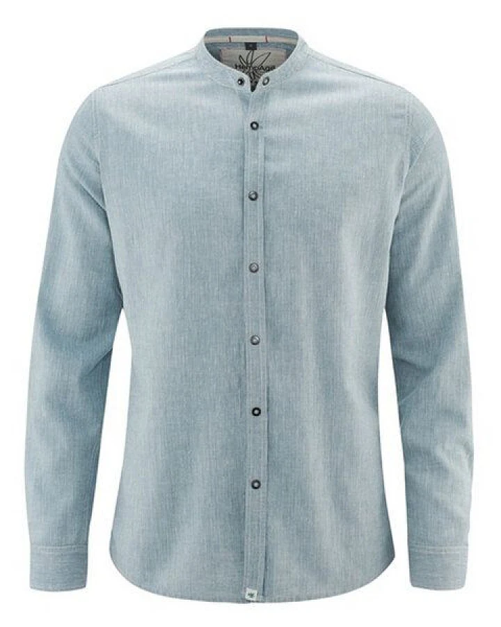 HempAge Herren Langarm Hemd Hanf/Bio-Baumwolle