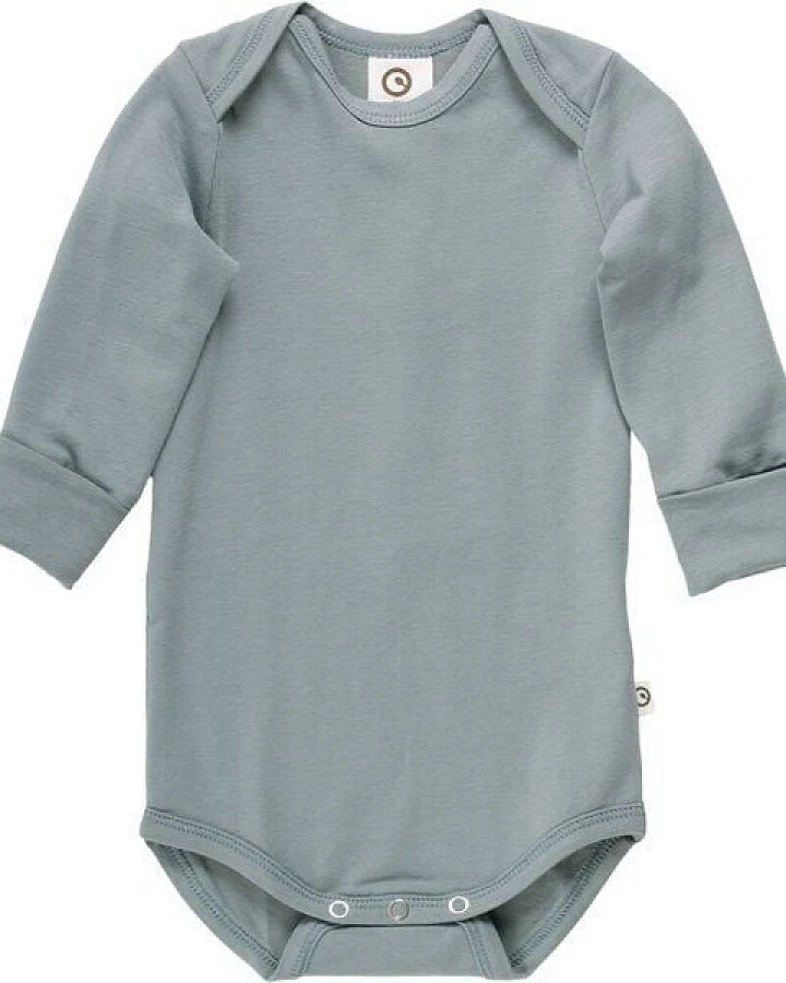 Müsli by Green Cotton Langarm Body *misty green & nile* Bio Baumwolle GOTS
