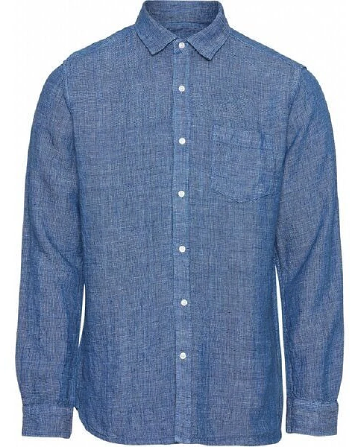 KnowledgeCotton Apparel Hemd - ELDER LS small striped linen shirt
