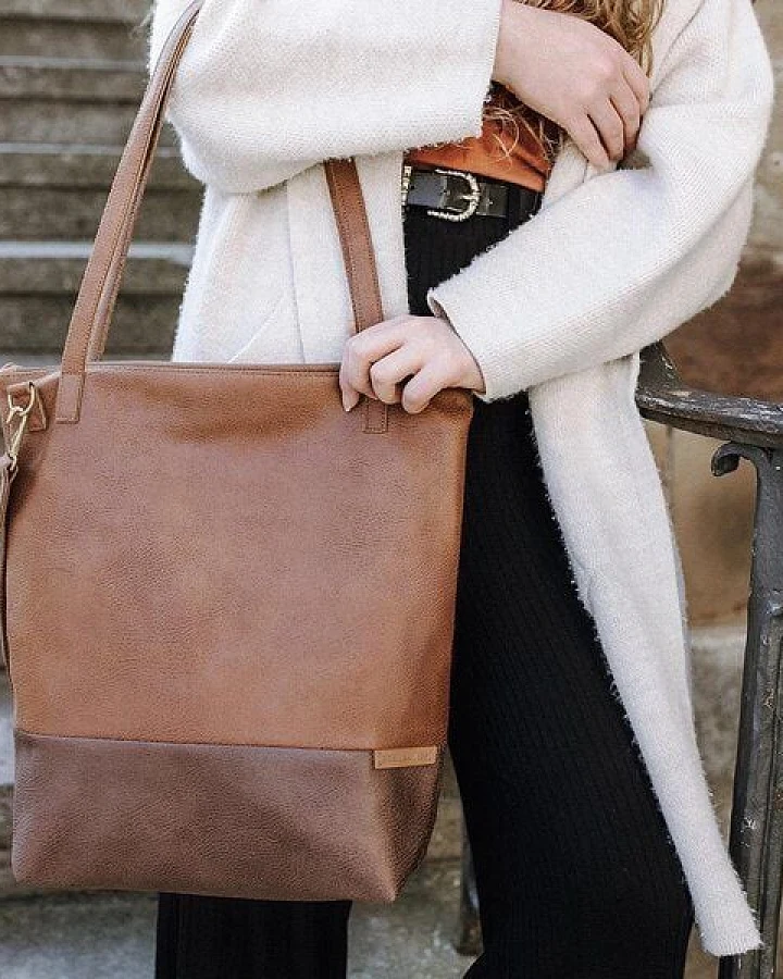 BOWLEANIES TASCHEN Shopper & Umhängetasche aus Lederfaserstoff mit Reißverschluss