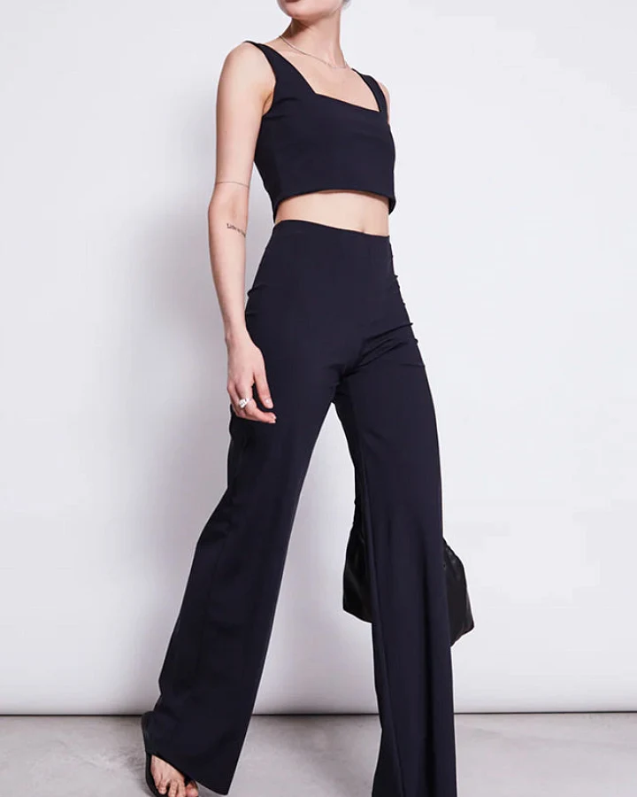 JAN 'N JUNE Damen vegan Hose Marlene Schwarz