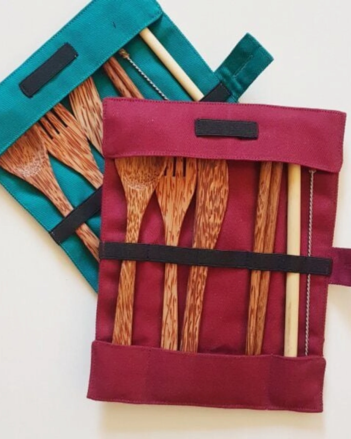 BAGHI Reise Besteckset Coco/Bamboo 6-teilig in Bio-Baumwolltasche – Ansicht 2
