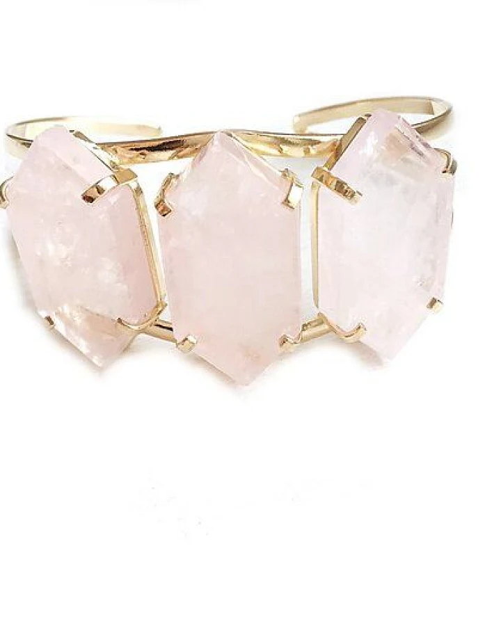Rosenquarz Armreif von Crystal and Sage