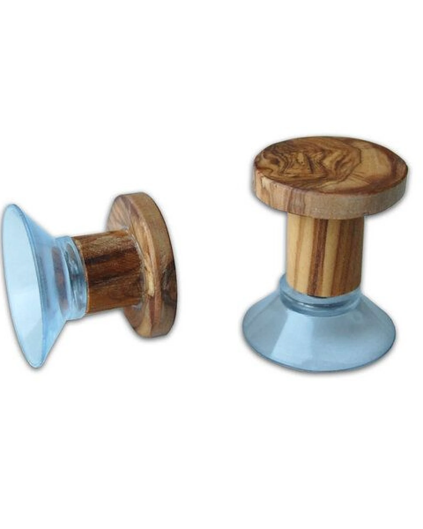 Olivenholz erleben Handtuchhaken PLOP mit Gumminoppen - 2er Set – Ansicht 2