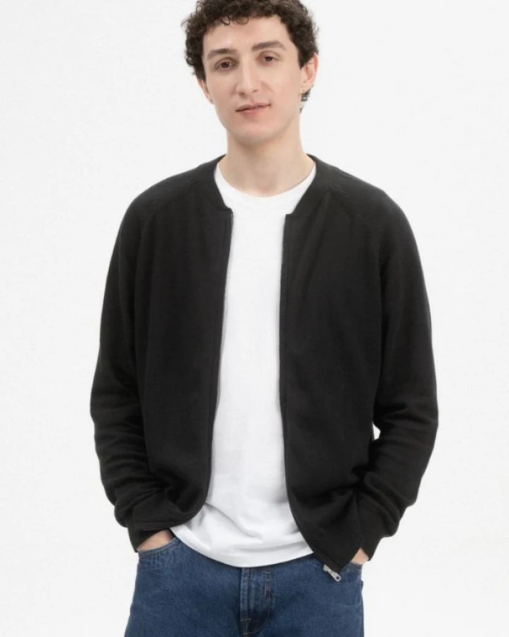 MELA Herren vegan Strickjacke Shamial Schwarz
