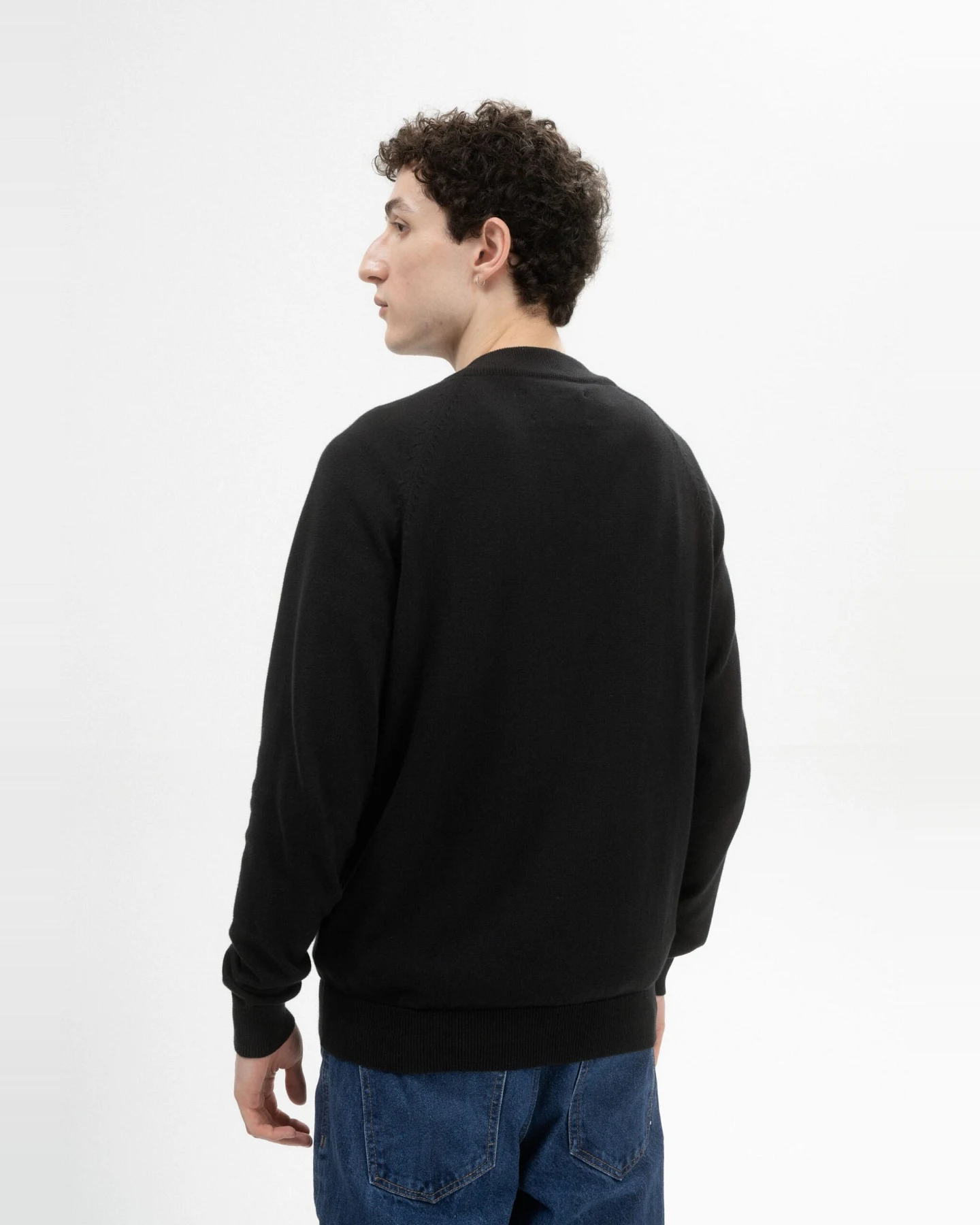 MELA Herren vegan Strickjacke Shamial Schwarz – Ansicht 2