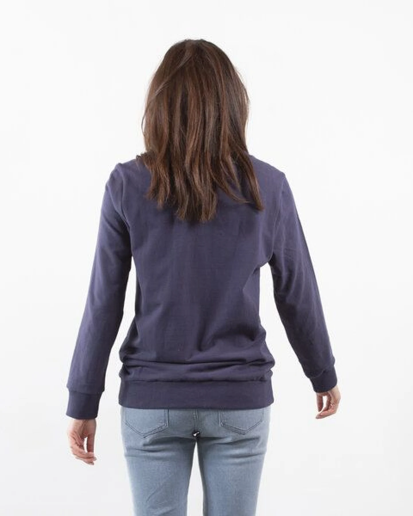 The Driftwood Tales Sweatshirt Inside Out - Recycelte Bio-Baumwolle - Marineblau und Hellgrün – Ansicht 3