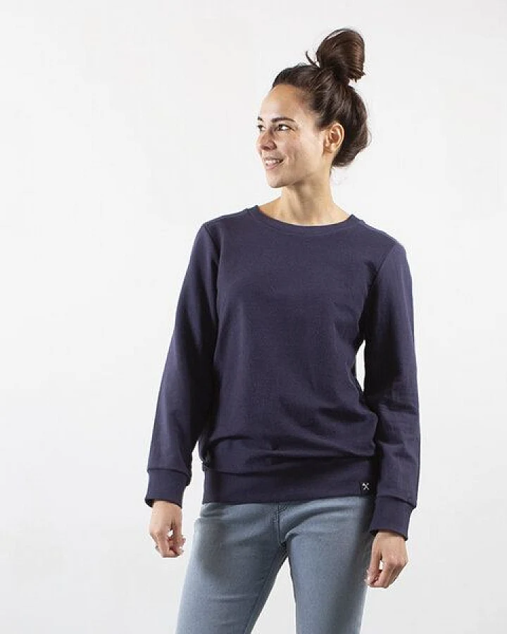 The Driftwood Tales Sweatshirt Inside Out - Recycelte Bio-Baumwolle - Marineblau und Hellgrün