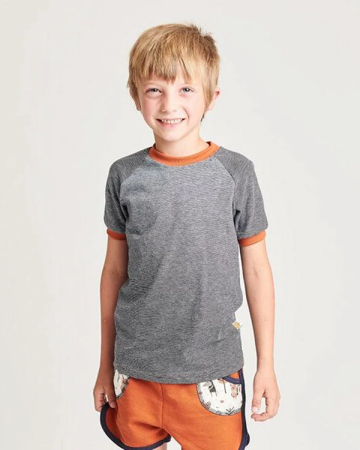 Cheeky Apple Buben Kurzarm T-Shirt aus Bio-Baumwolle "Ringeljersey"