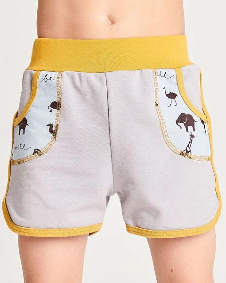Cheeky Apple Shorts aus Bio-Baumwolle "Summersweat Grau/Be Wild"