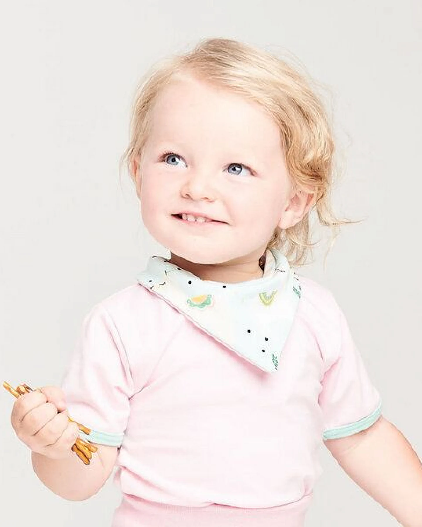 Cheeky Apple Kurzarm-Body aus Bio-Baumwolle "Pastell Uni" Rosa/Türkis/Hellblau – Ansicht 2