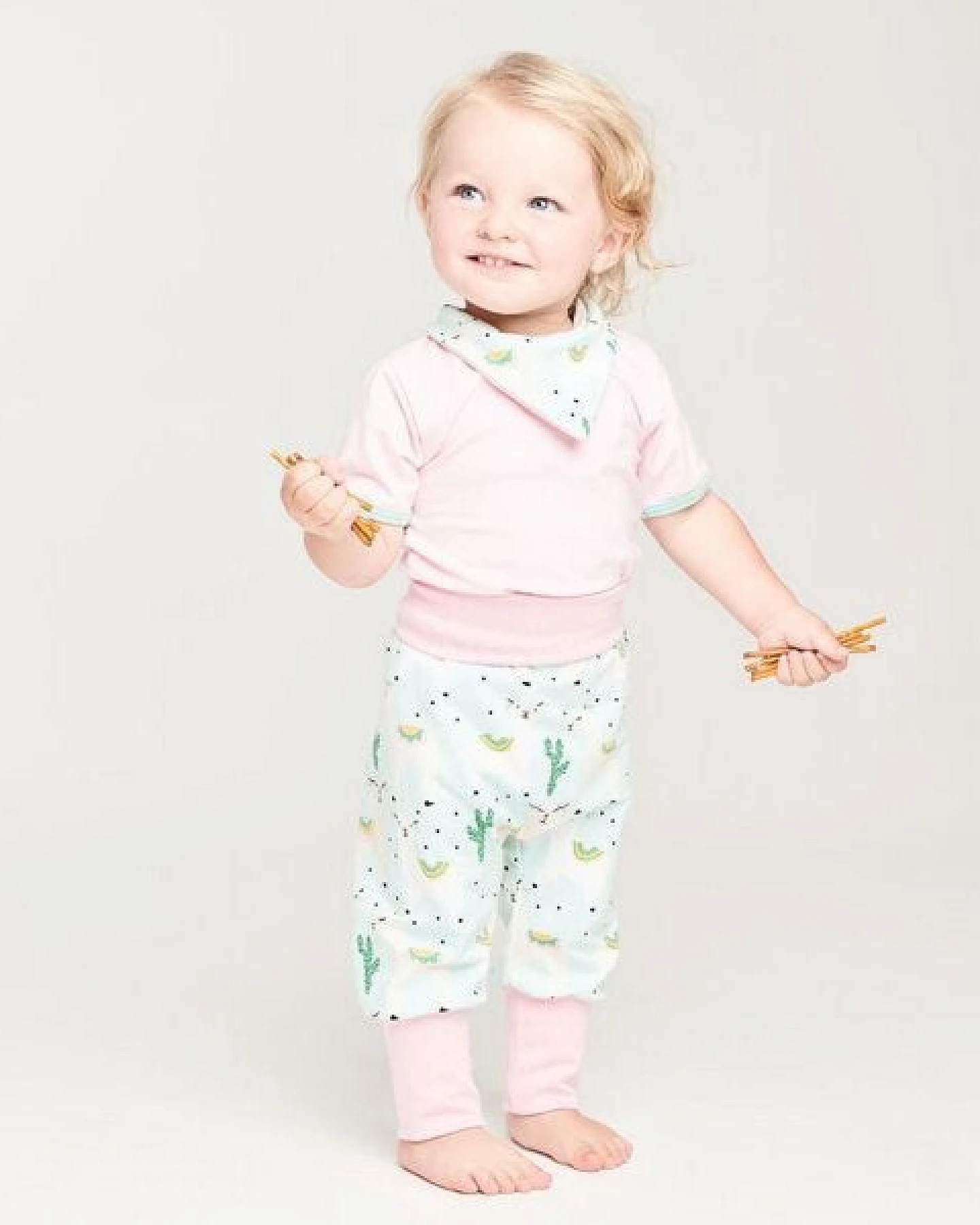 Cheeky Apple Kurzarm-Body aus Bio-Baumwolle "Pastell Uni" Rosa/Türkis/Hellblau – Ansicht 4
