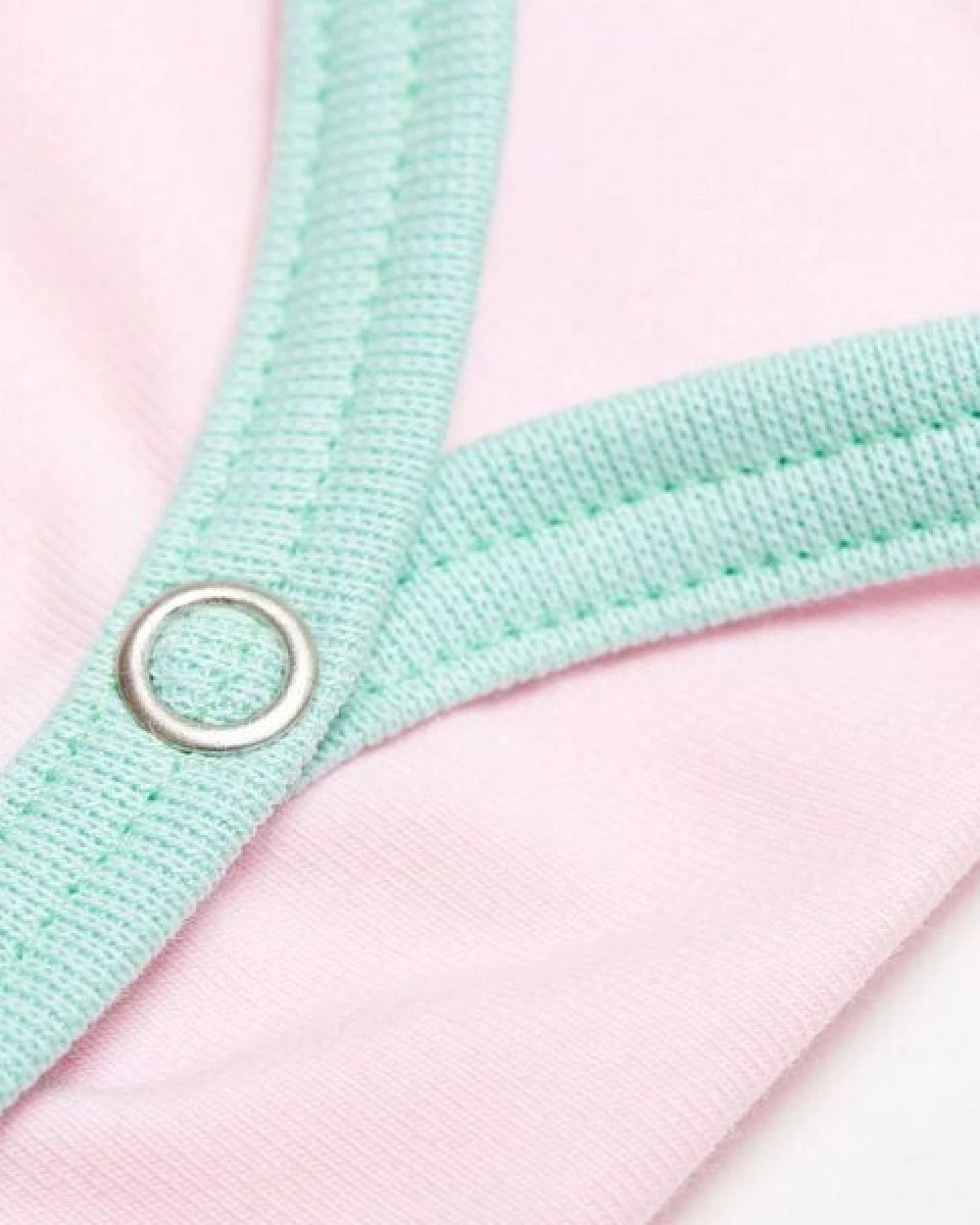 Cheeky Apple Kurzarm-Body aus Bio-Baumwolle "Pastell Uni" Rosa/Türkis/Hellblau – Ansicht 3